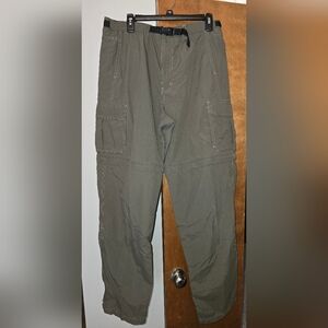 REI Men's Convertible Olive Pants UPF 50 Size L, 36" inseam